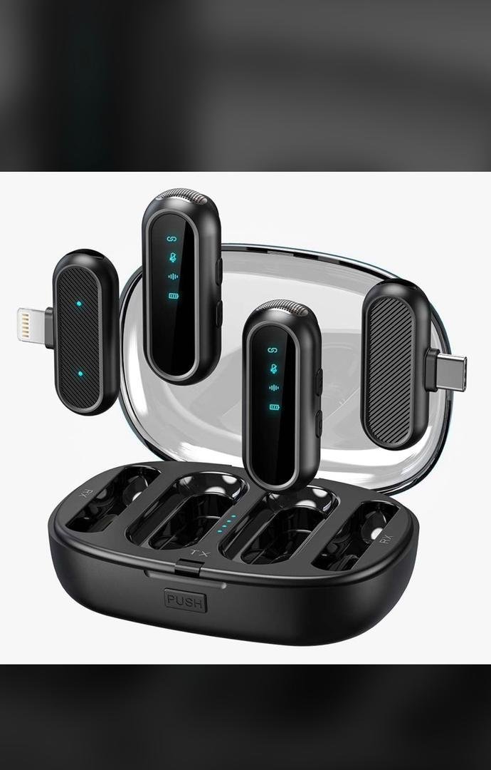 Kit de microphones cravates sans fil avec un boîtier de charge